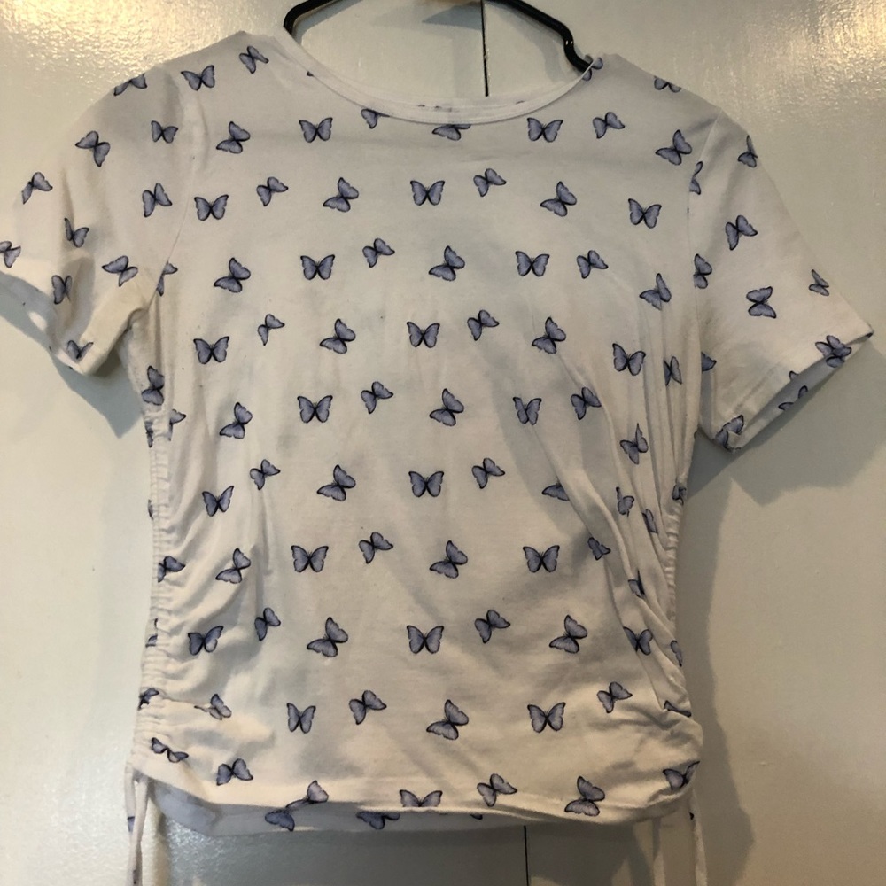 Butterfly Blue and white hollister shirt